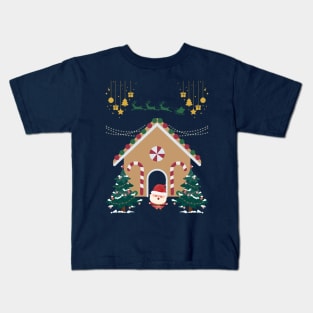 Christmas house with Santa Kids T-Shirt